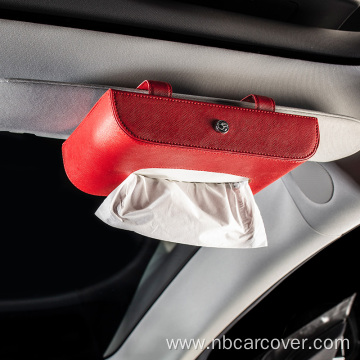 Portable Visor Tissue Holder PU Leather Tissue Box